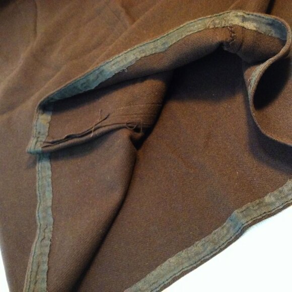 Vintage 70s Wiggle Pencil Skirt Lady-XS(2) Wool Kick Pleat Side Metal-Zip Brown - Picture 8 of 9